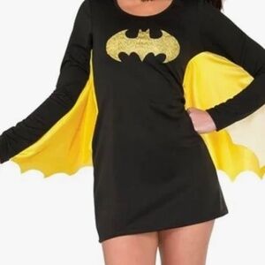 NWOT Rubie's Women's Batgirl Costume Dress with Attached Wings Cape Size S/M